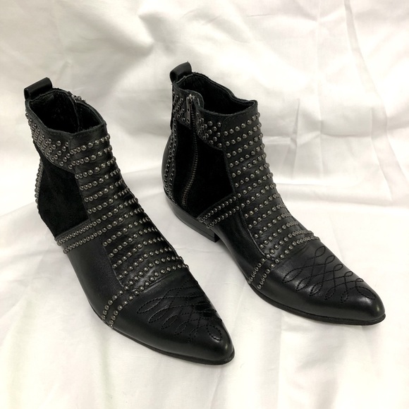 Anine Bing Studded Charlie Boot Size 36/6 Black - Picture 1 of 9